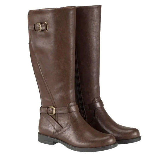 Baretraps Women Boots Cassidy Faux Leather Tall Riding Equestrian Shoe Brown