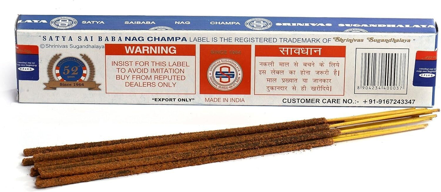 Satya Sai Baba Nag Champa Agarbatti Original Incense Stick 15g Box 12 Sticks/box