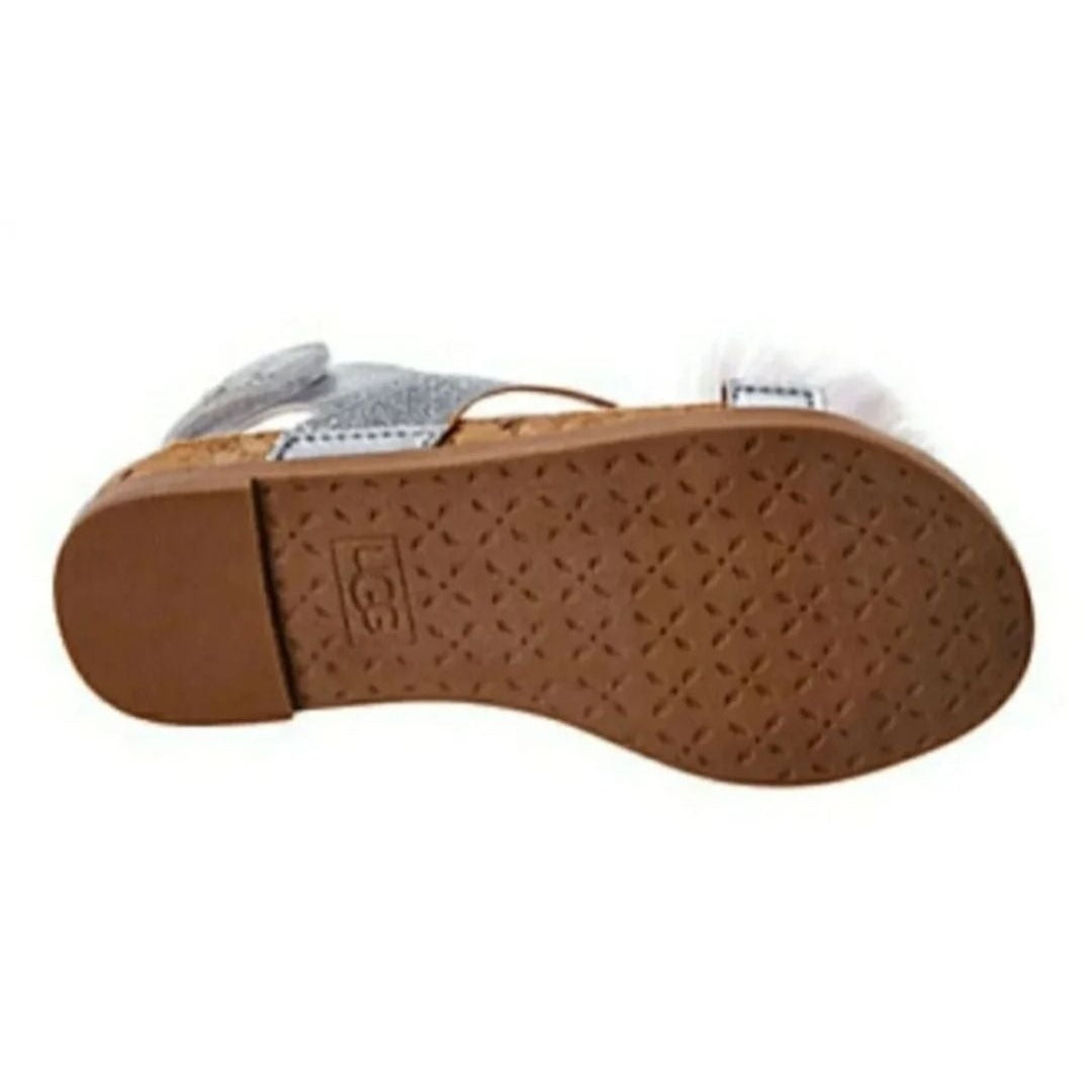 UGG Fonda Sandals Girls Pom-pom Glitter Open-toe Kids Shoes