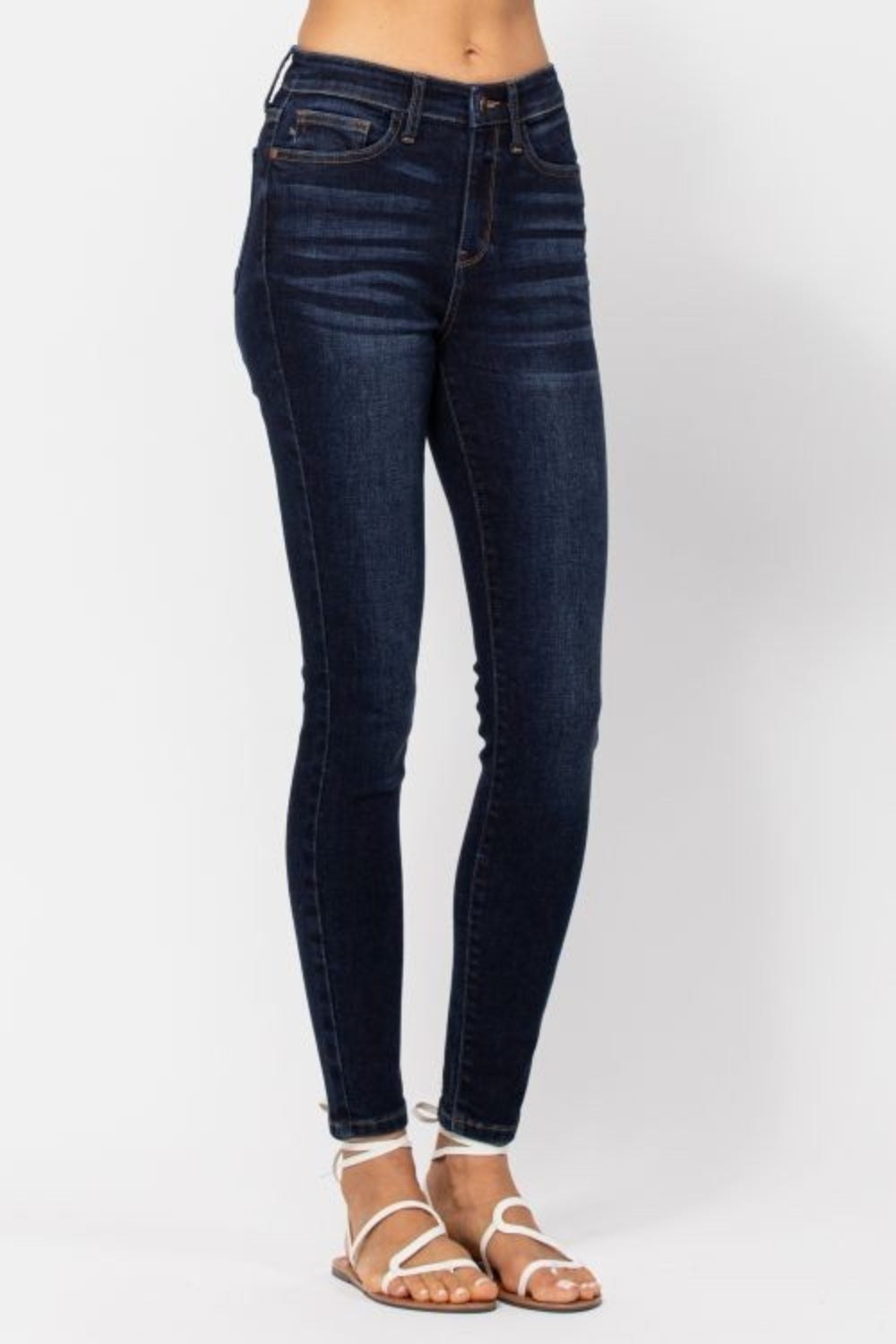 Judy Blue Skinny High-Rise Denim Handsand Stretchy Jeans Slim Ankle Pants