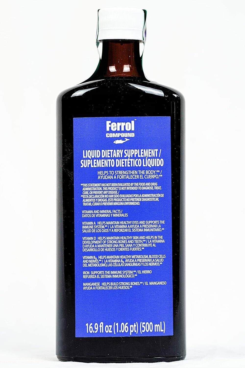 Ferrol Compound Liquid Dietary Supplement Vit A, B12, D, Iron 16.9oz (500mL)