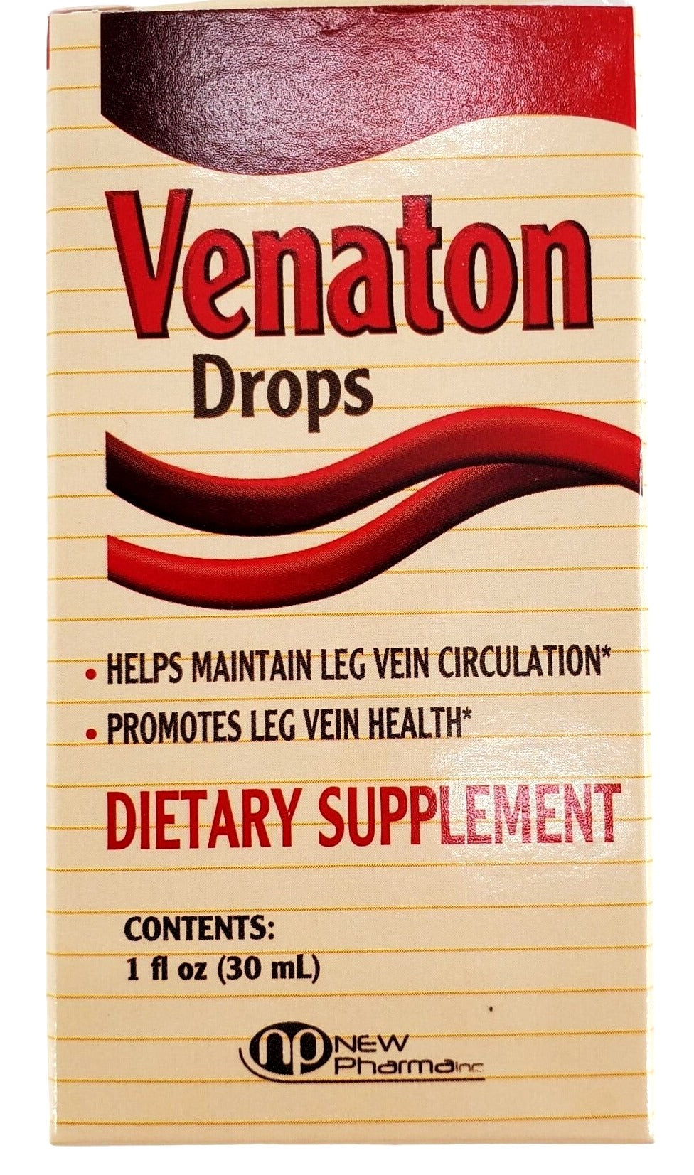 Venaton Drops Leg vein health supplement with plastic dropper 1 oz bottle