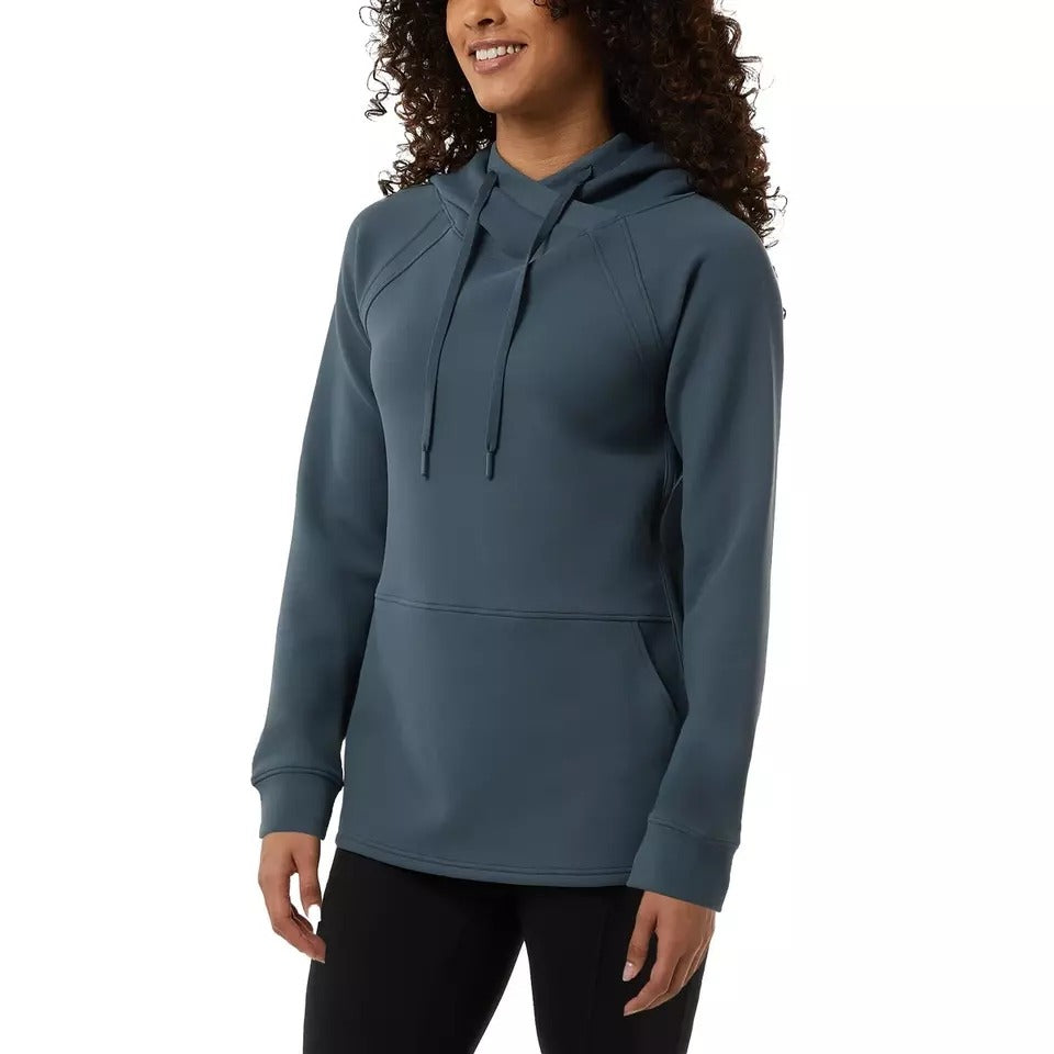 32 Degrees Women's Soft Tech Hoodie Raglan Pullover Kangaroo Sweatshirt Top