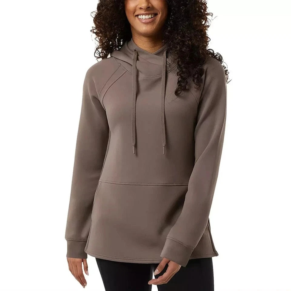 32 Degrees Women's Soft Tech Hoodie Raglan Pullover Kangaroo Sweatshirt Top
