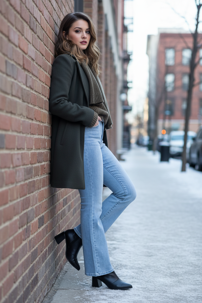 Judy Blue Thermal Mid-Rise Bootcut Leg Winter Retro Denim Pants Slim Fit Jeans