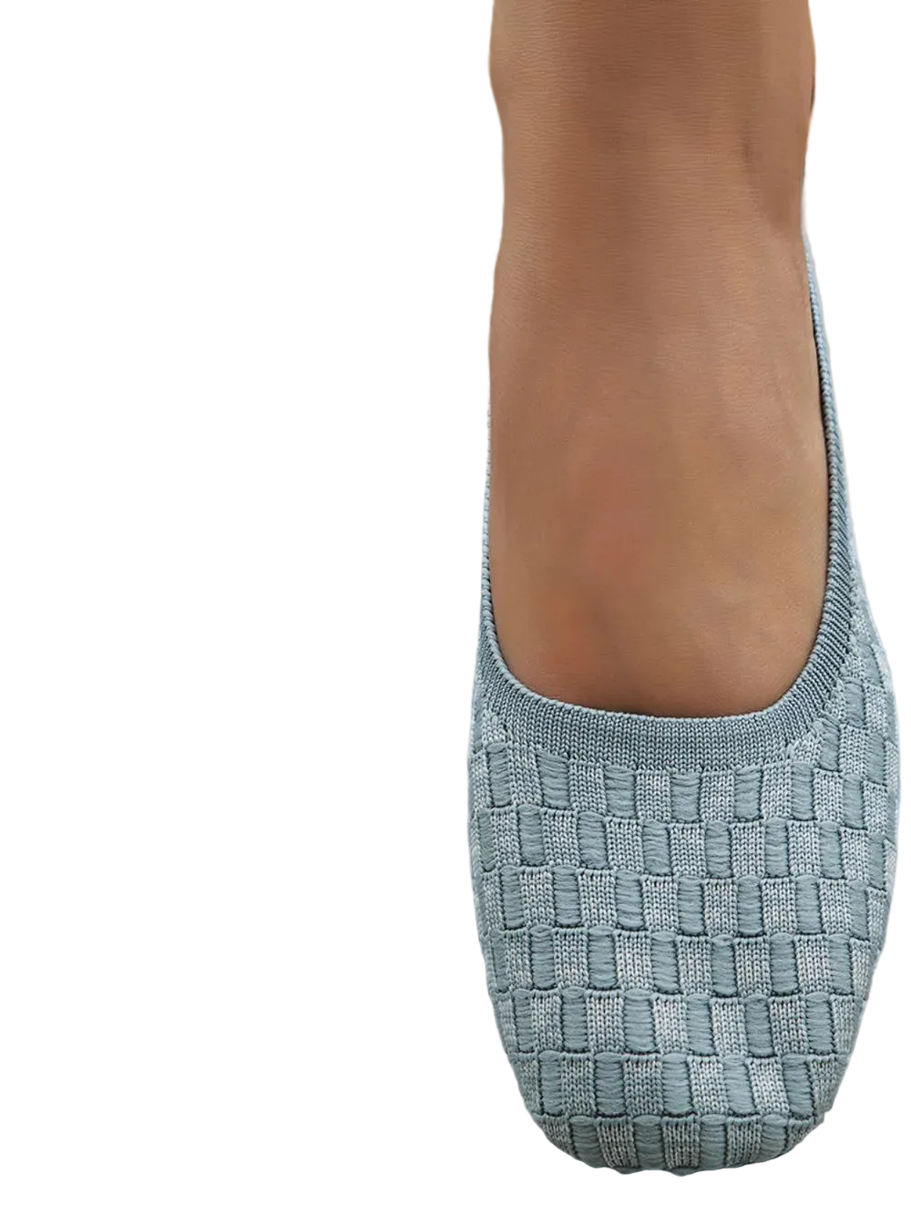 Textured Checker Knit Round Toe Ballet Flats Casual Slip-On Shoes