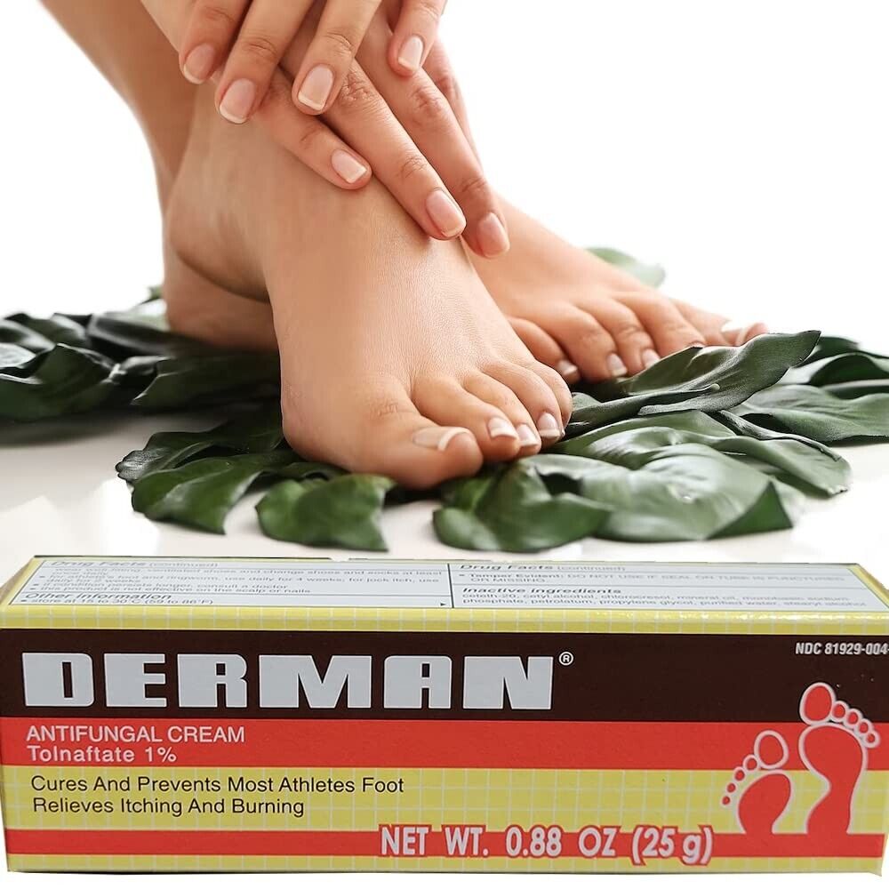 Derman Antifungal Cream Help Treat Athletes foot relieves itching burning 0.88oz