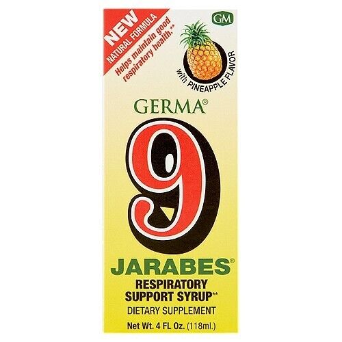 Germa 9 Jarabes Syrup Pineapple Flavor Dietary Supplement 4 oz