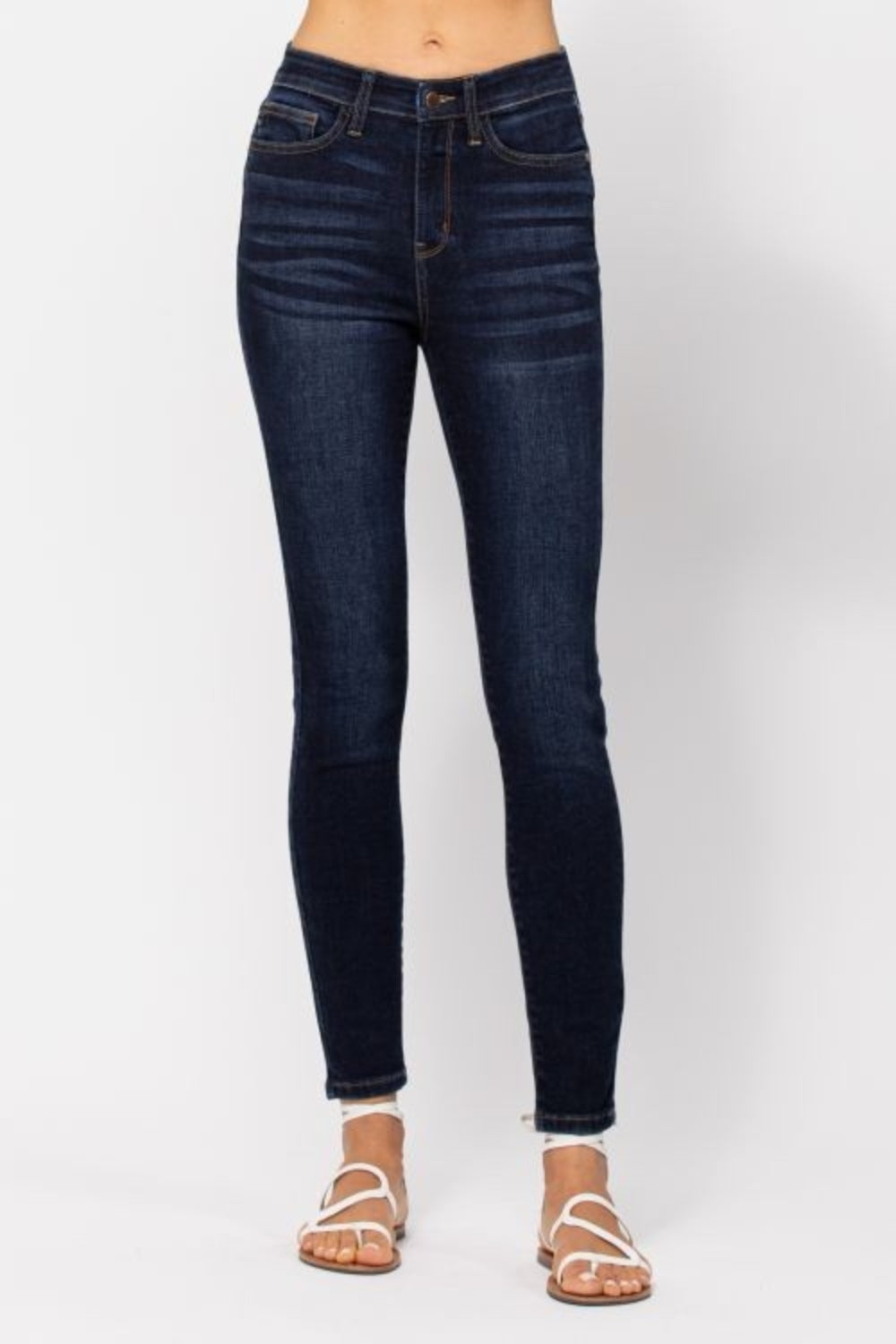 Judy Blue Skinny High-Rise Denim Handsand Stretchy Jeans Slim Ankle Pants