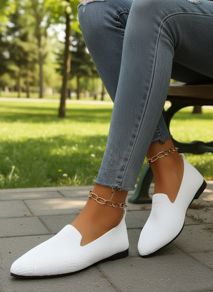 Pointed Toe Breathable Mesh Ballet Flats Slip-On Shoes Casual Lightweight Loafer