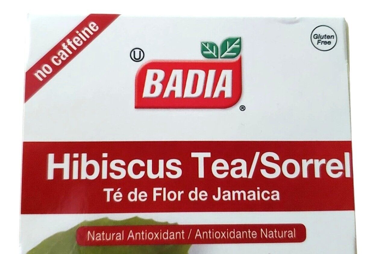 Badia Hibiscus Tea/Sorrel Te de Flor de Jamaica Natural Antioxidant 25 Tea Bags