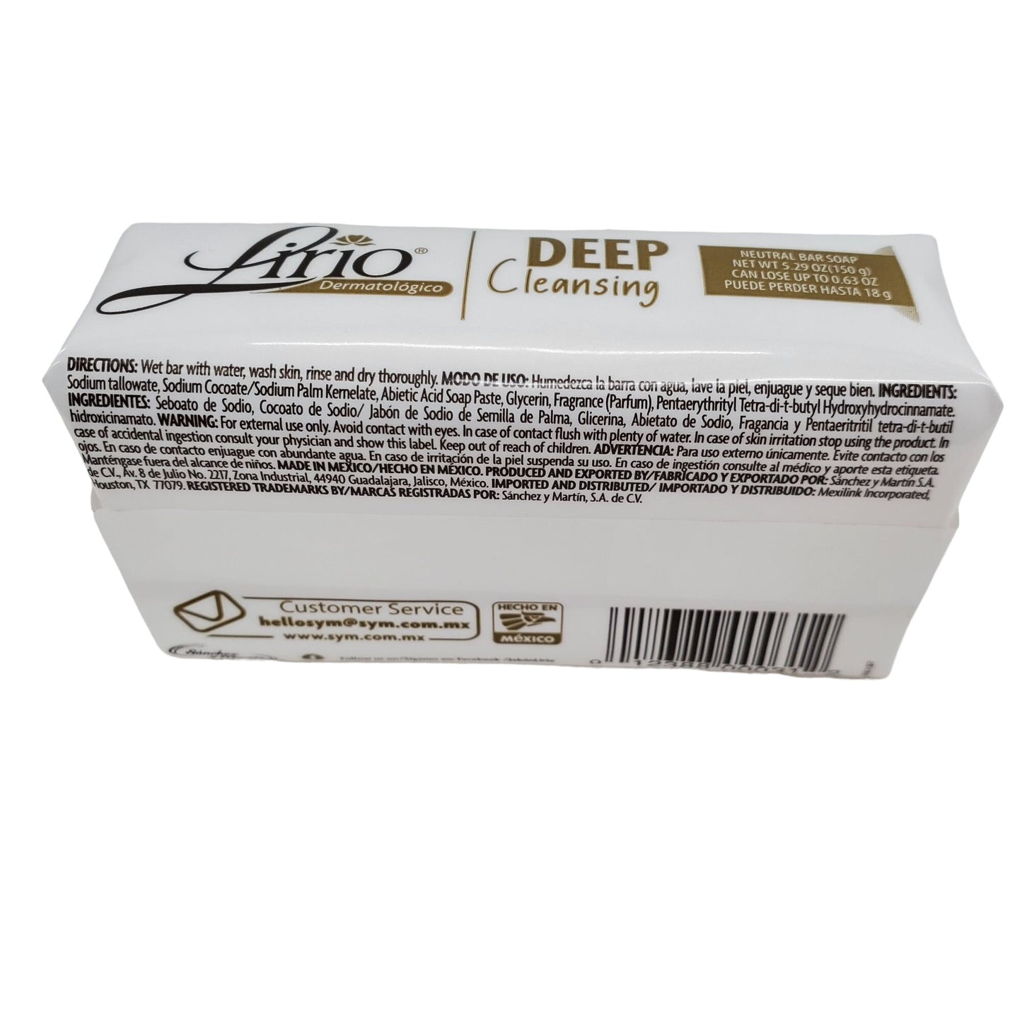 Lirio Dermatologic Cleansing Bath/Body soap- 5.29 oz (150g) - Jabon Lirio Neutral Bar Soap