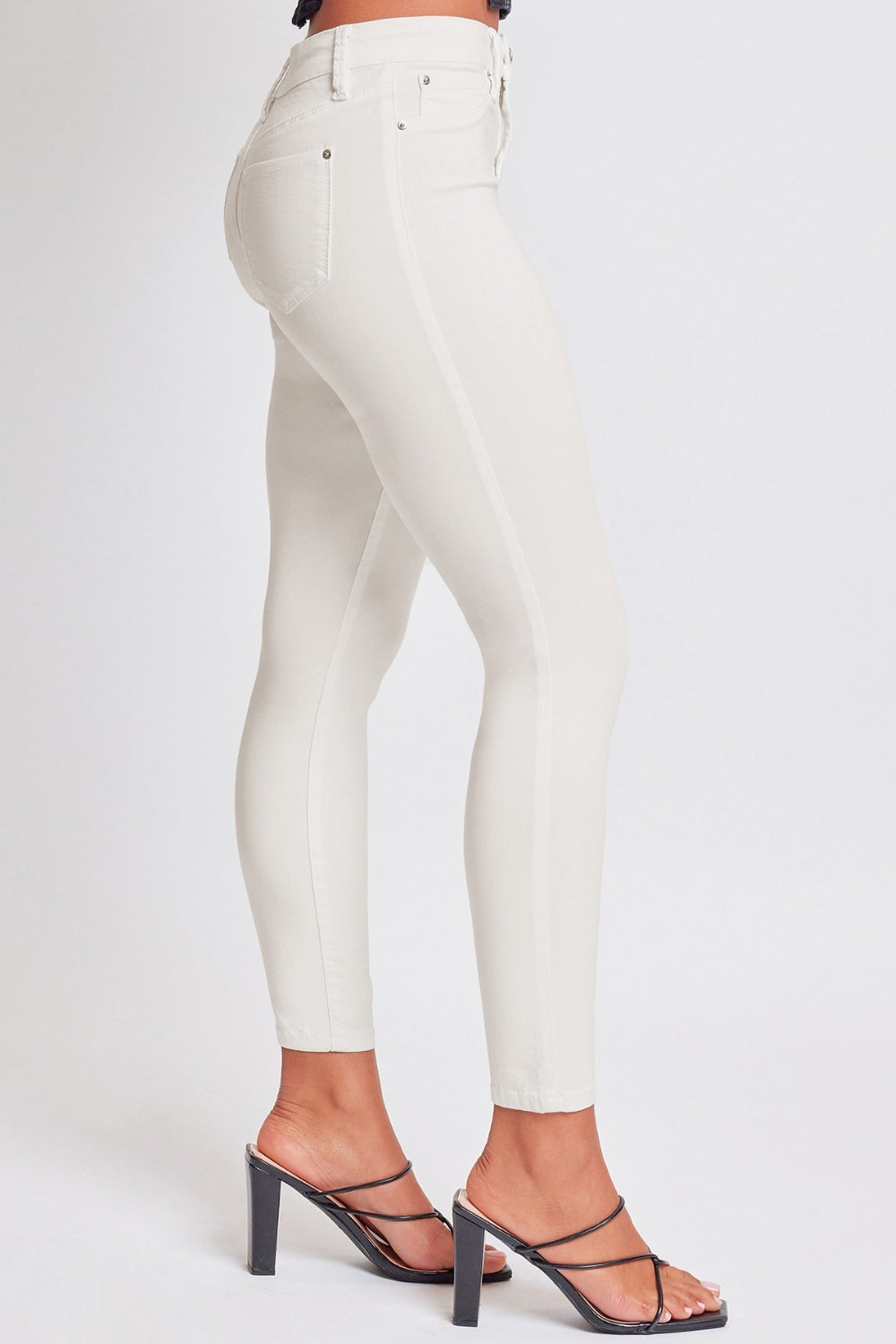 YMI Slim Mid-Rise HyperStretch Cream Denim Skinny Ankle Jean Slim Pants