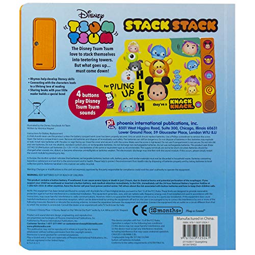 Disney Tsum Tsum Stack Stack Sound Book Children's Interactive Press Play Baby