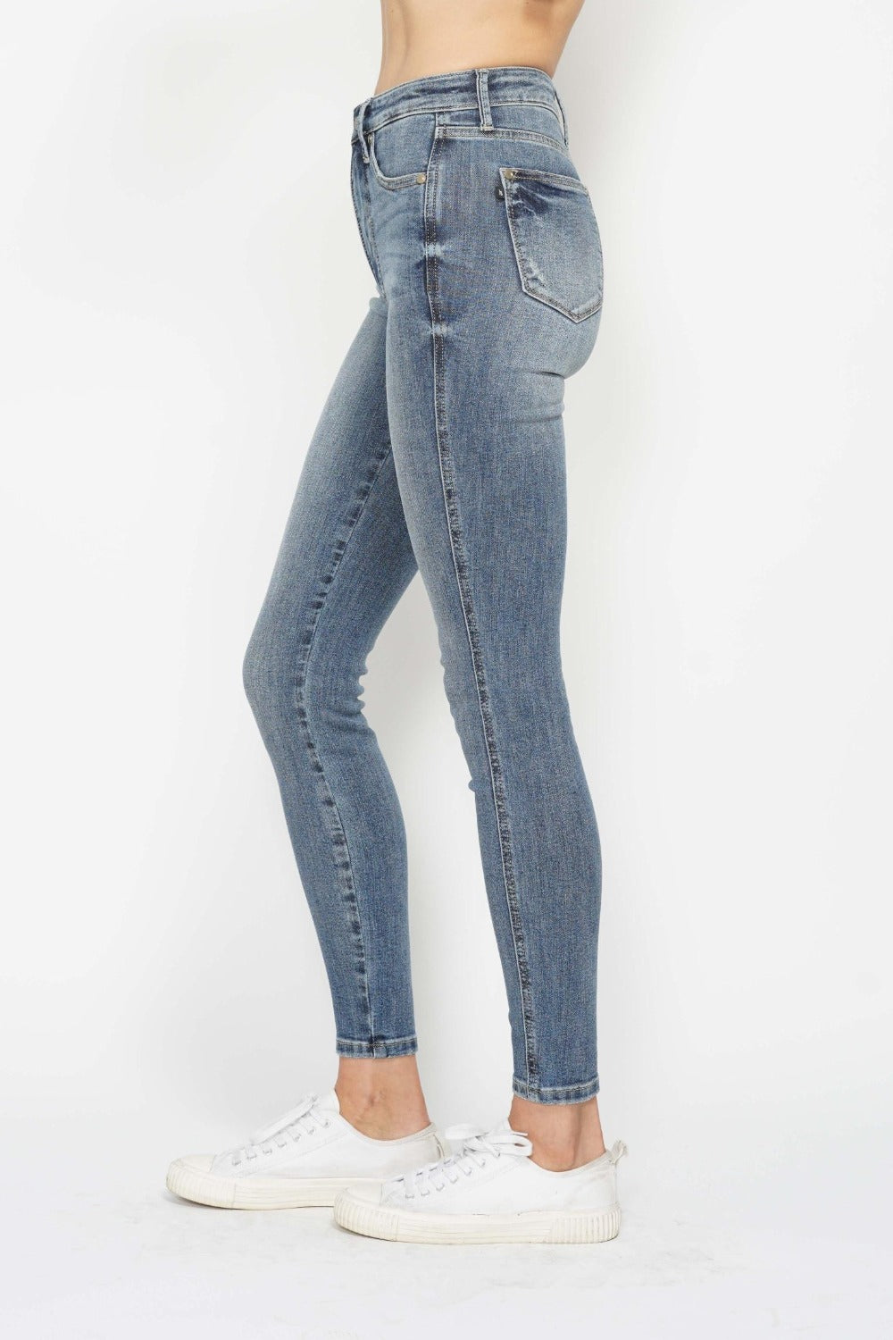 Skinny Judy Blue High-Rise Tummy Control Stretch Denim Jeans Slim Ankle Pants