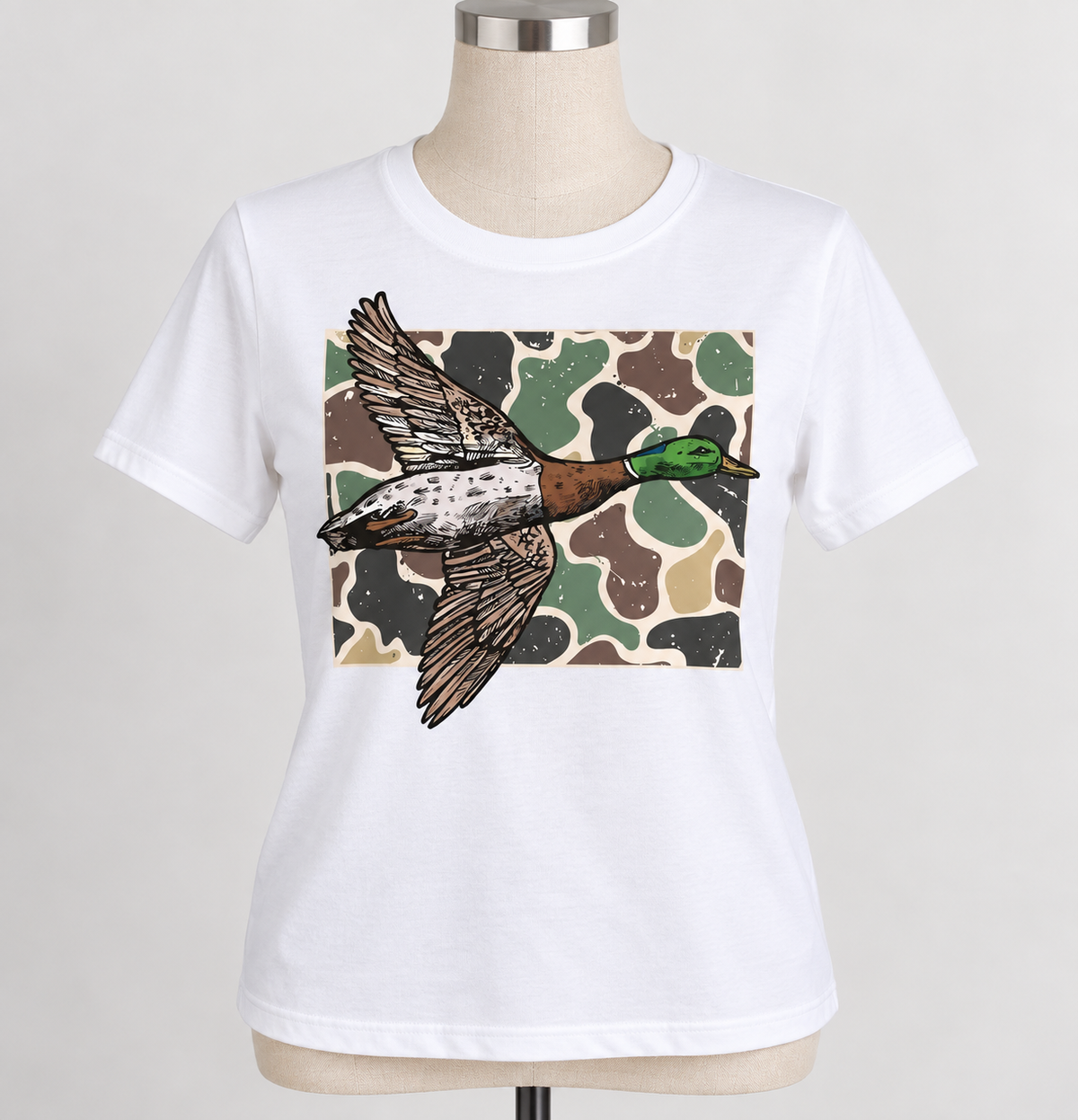 Southern Camo Mallard Duck Casual Short Sleeve Country Western Shirt