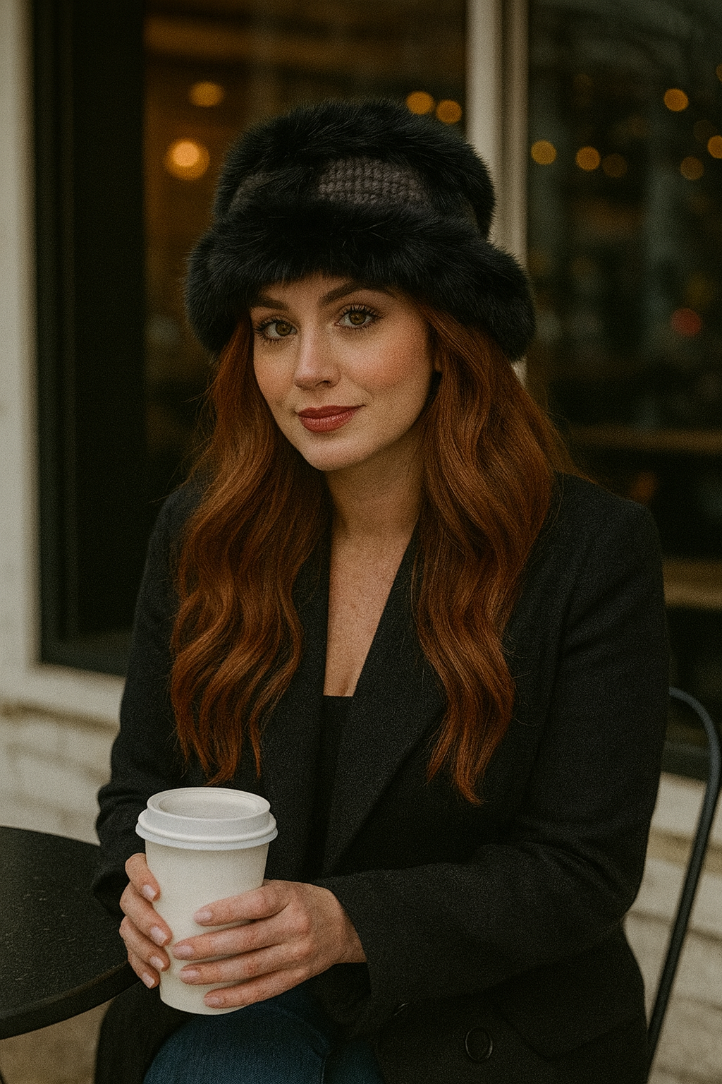 Fluffy Faux Fur Trim Soft Cable Knit Patchwork Plush Winter Boho Bucket Hat