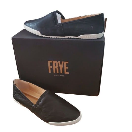 Frye Melanie Womens Slip on Shoes Black Antique Soft Vintage Leather Sneaker