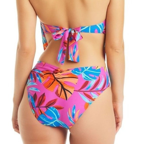 Bar III Paradise In The Palms Magic Magenta Pink One-piece Cutout Swimwear