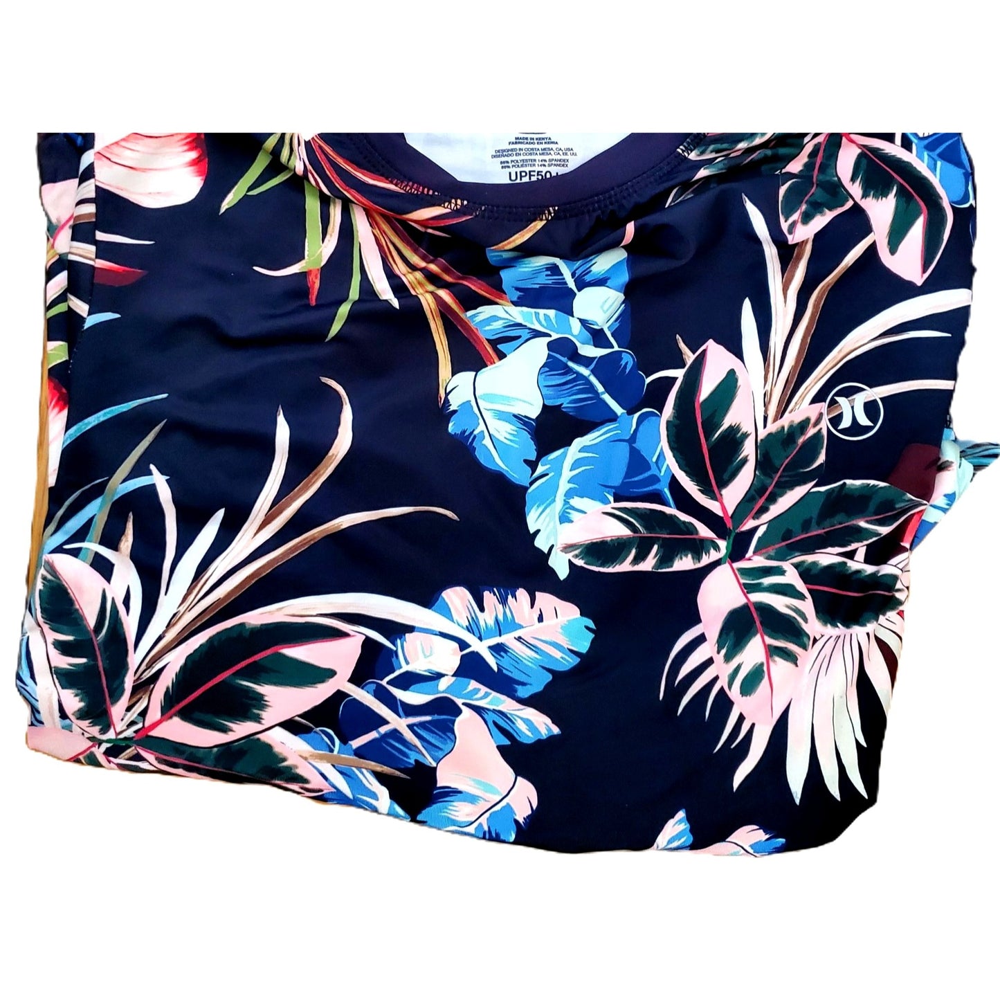 Hurley Rash Guard Shirt Tropical Dream Swimwear Long Sleeve Sun Swimsuit Top