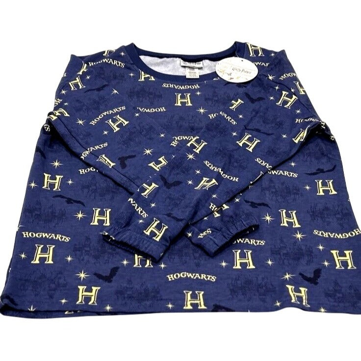 Harry Potter L PJ 2-Piece Hogwarts Women Pajama Lounge Set Long Sleeve Top Pant