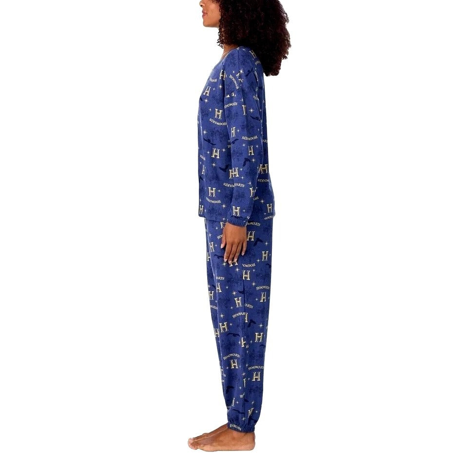 Harry Potter L PJ 2-Piece Hogwarts Women Pajama Lounge Set Long Sleeve Top Pant