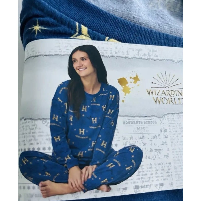 Harry Potter L PJ 2-Piece Hogwarts Women Pajama Lounge Set Long Sleeve Top Pant