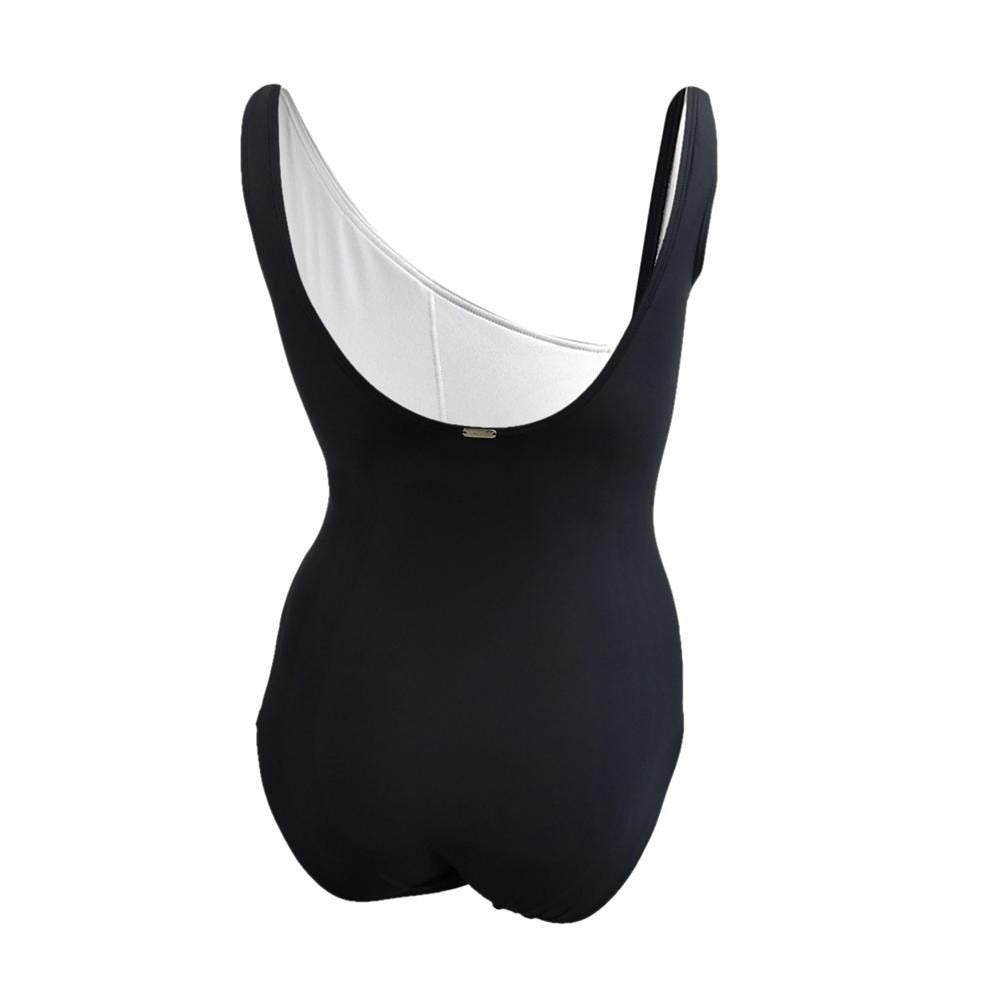 Calvin Klein Colorblock Asymmetric High-Neck Swimwear One-Piece Swimsuit