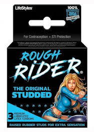 Rough Rider Studded Original Condoms - 3 Count Convenient Discreet Box