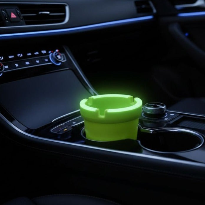Butt Bucket Stub Out Car Ash Tray Glow in the Dark Cup Holder Self Extinguishing