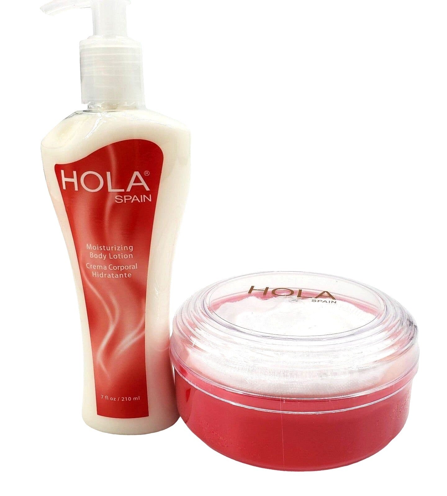 Hola Spain Skincare Set: 5 oz Perfumated Cornstarch Dusting Powder & 7 oz Moisturizing Hand & Body Lotion