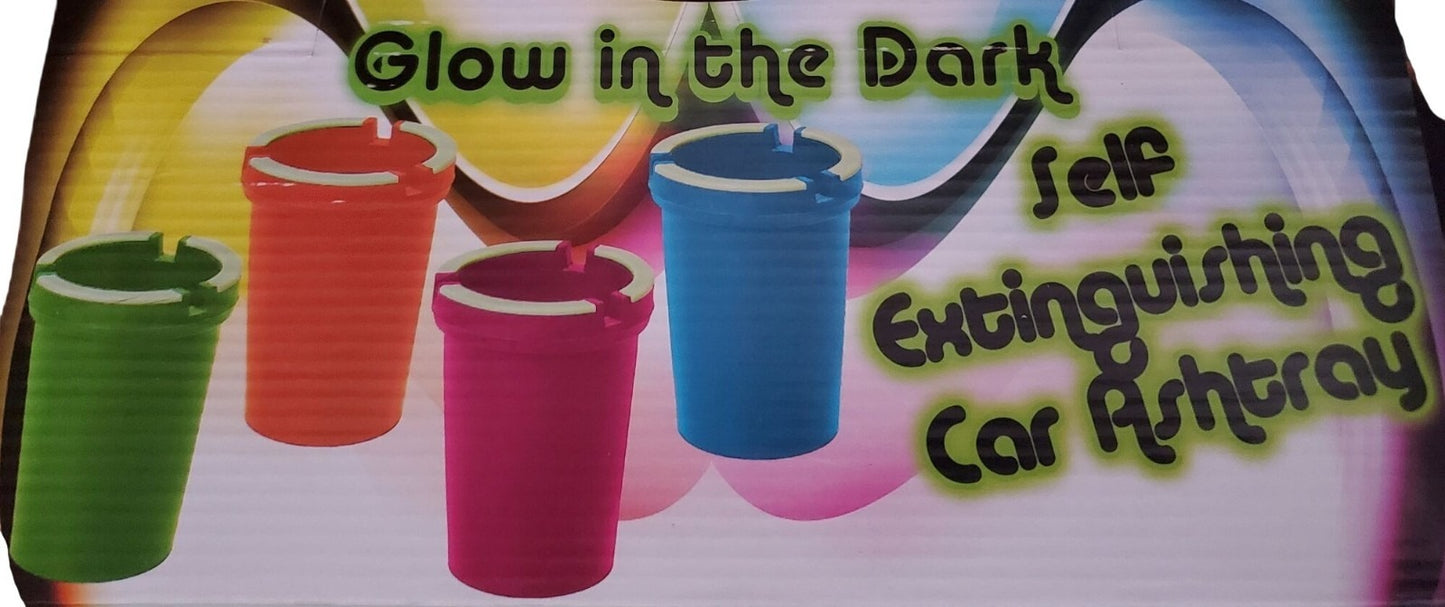 Butt Bucket Stub Out Car Ash Tray Glow in the Dark Cup Holder Self Extinguishing