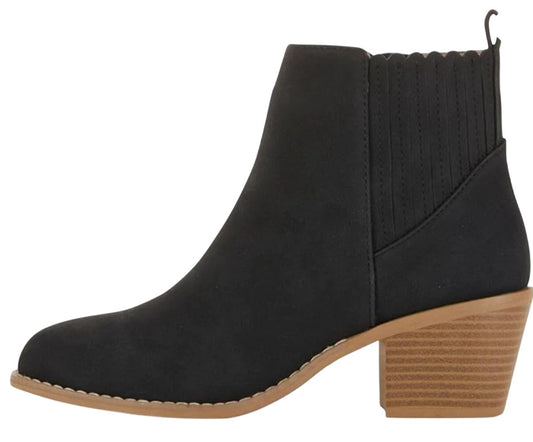 Draper James Womens Elle Bootie Chunky Stacked Heel Zip-up Ankle Boots Black