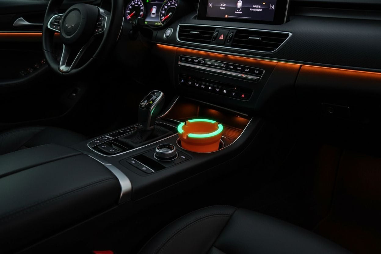 Butt Bucket Stub Out Car Ash Tray Glow in the Dark Cup Holder Self Extinguishing