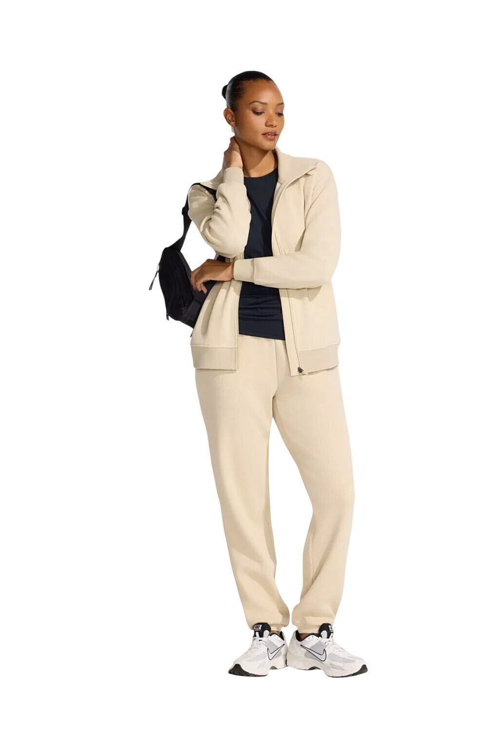 Mondetta Women Fleece Jogger Pants Leisure Elastic Waist Sweatpants Loungewear