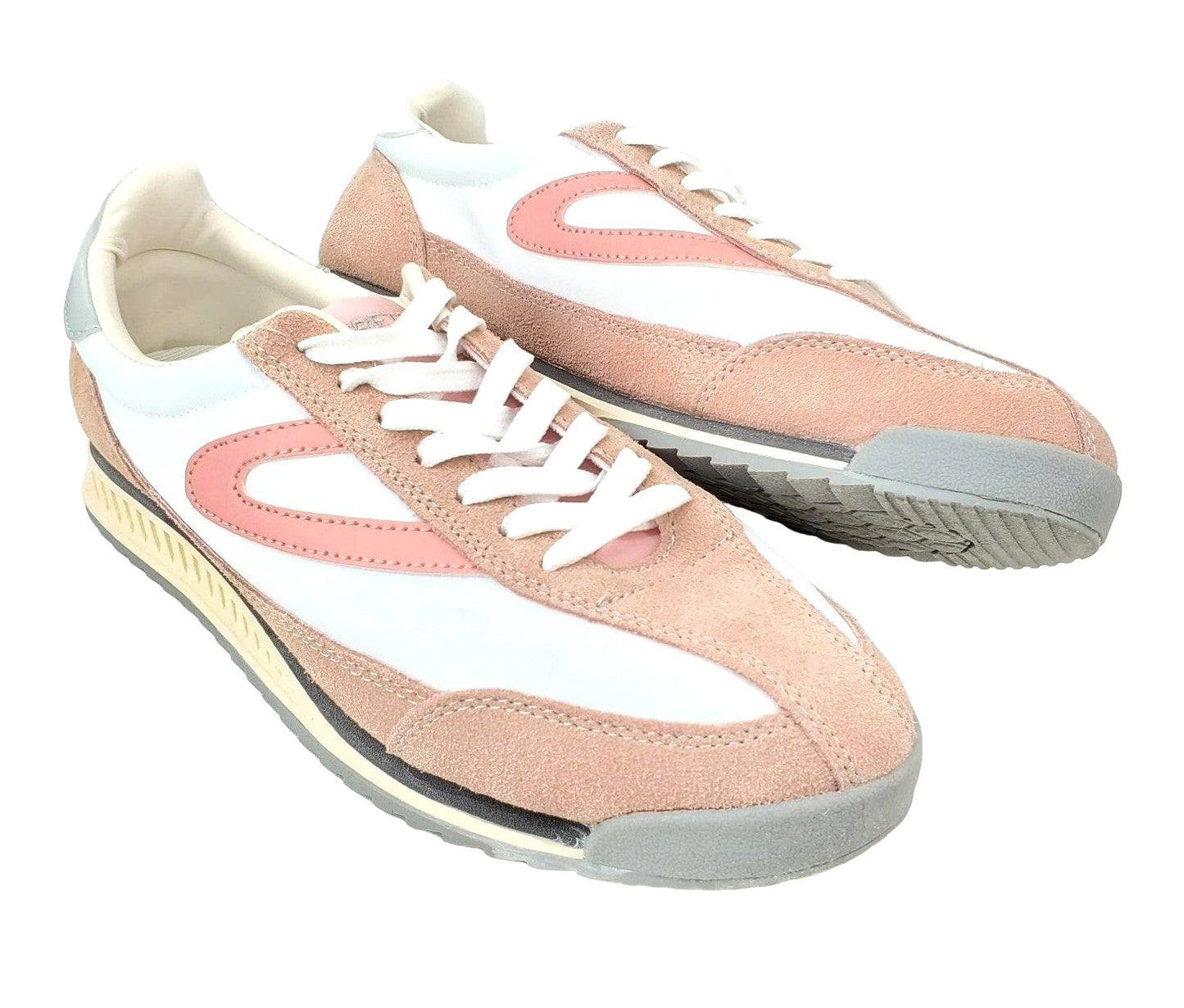 Tretorn Womens Sneakers Rawlins Pink Suede Lace-Up Casual Tennis Shoes Retro