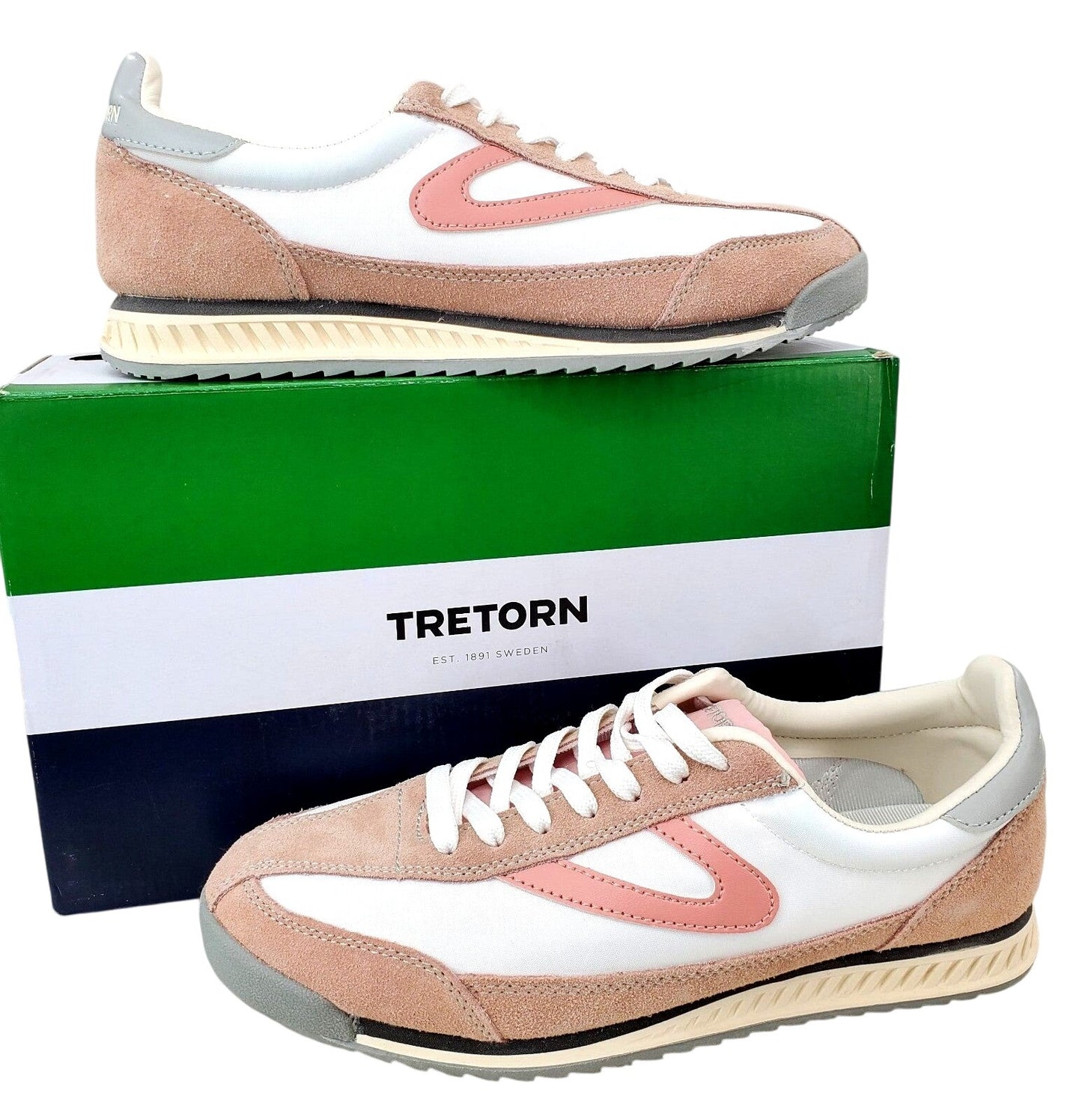 Tretorn Womens Sneakers Rawlins Pink Suede Lace-Up Casual Tennis Shoes Retro