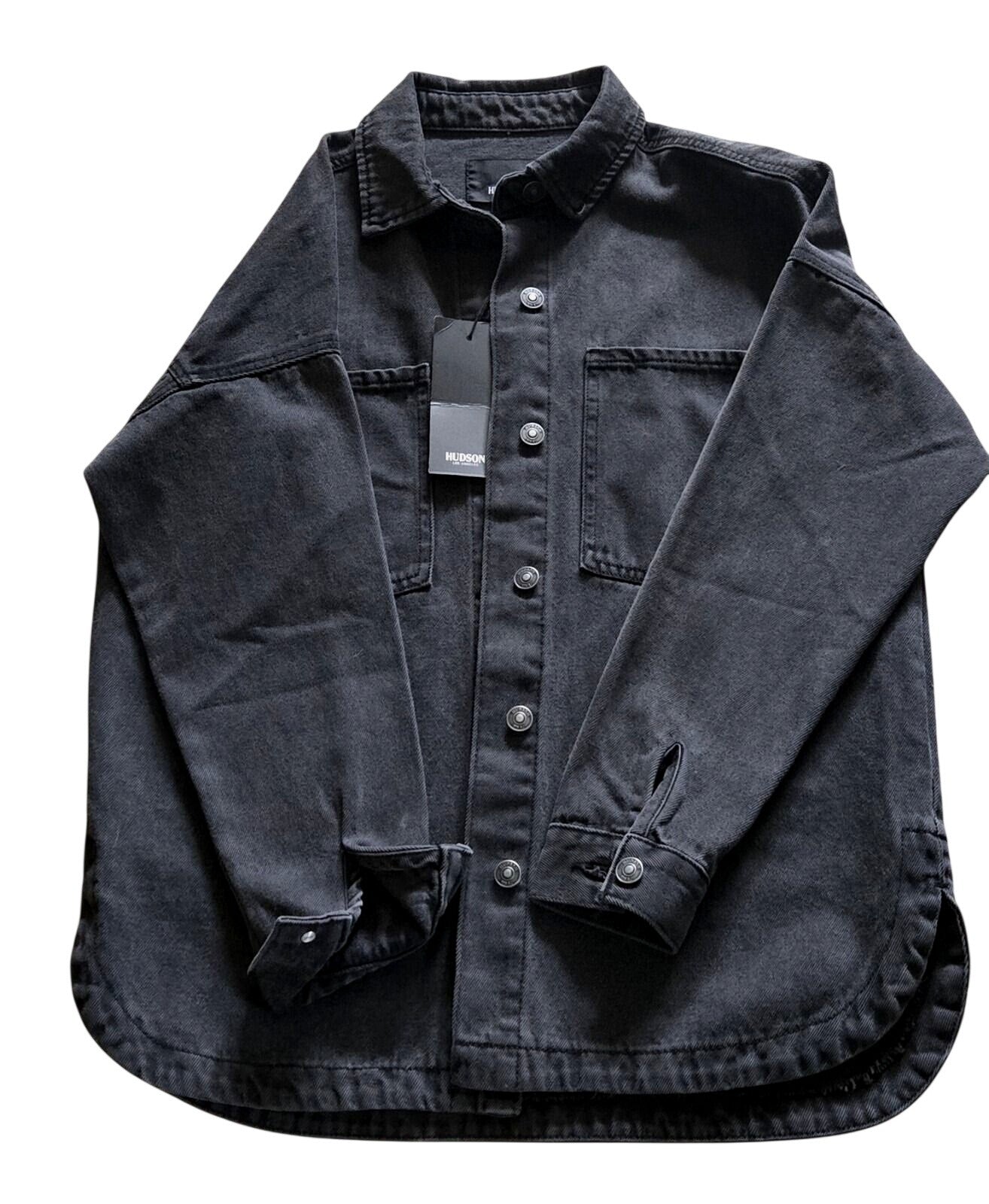 Hudson Denim Button-up Shacket Oversized Boyfriend Fit Cotton Shirt Jacket Top