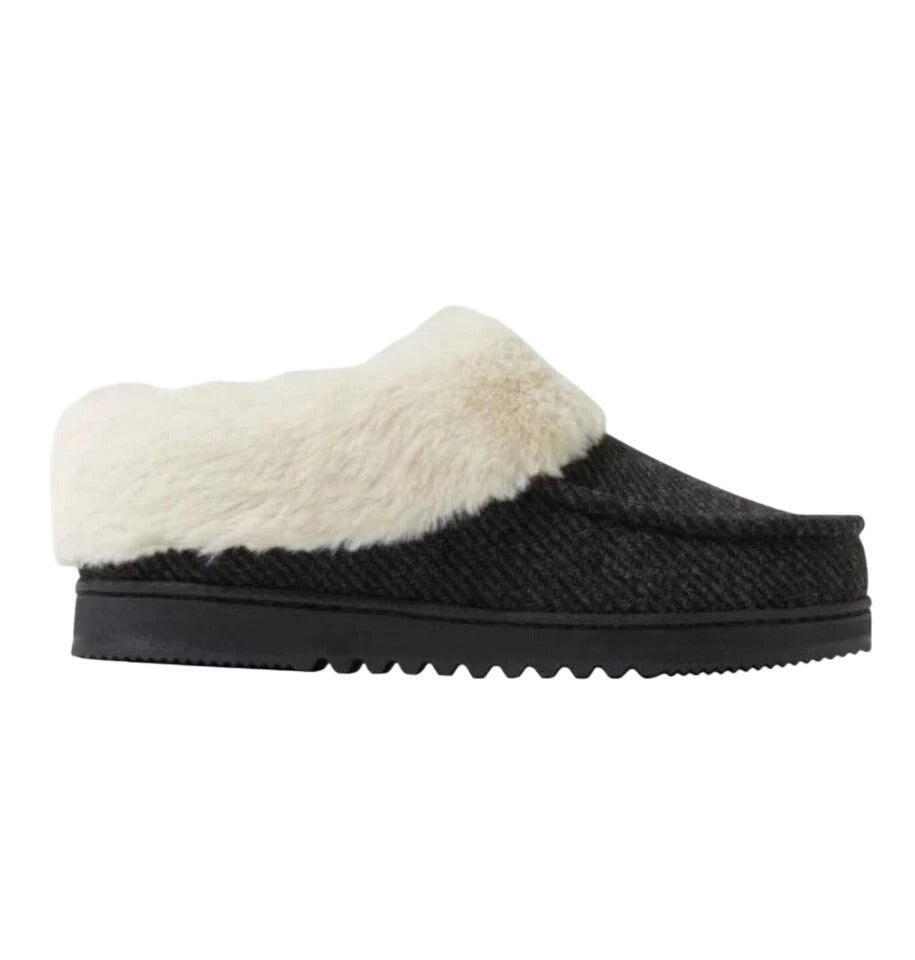 Dearfoams Women Faux Fur House Shoe Slippers Corduroy Winter Fuzzy Slip-on