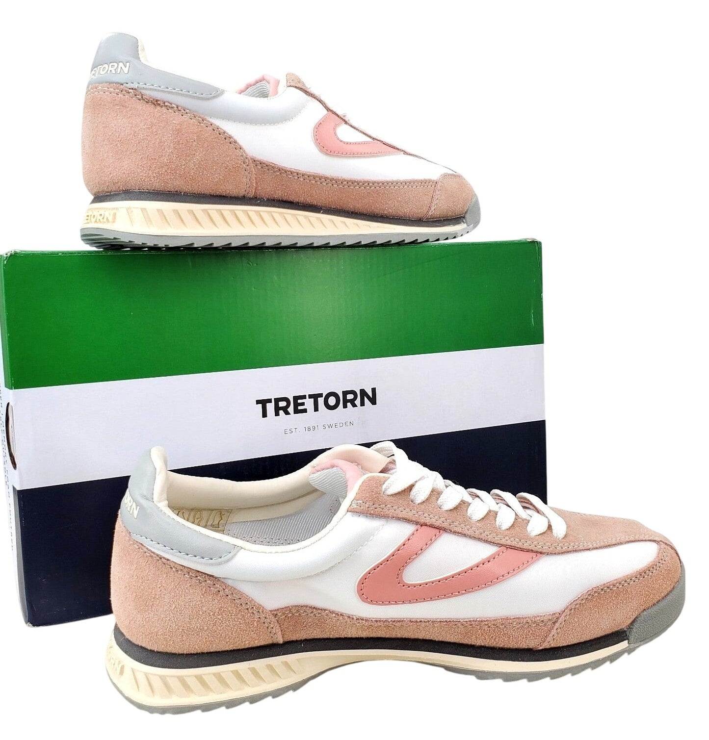 Tretorn Womens Sneakers Rawlins Pink Suede Lace-Up Casual Tennis Shoes Retro