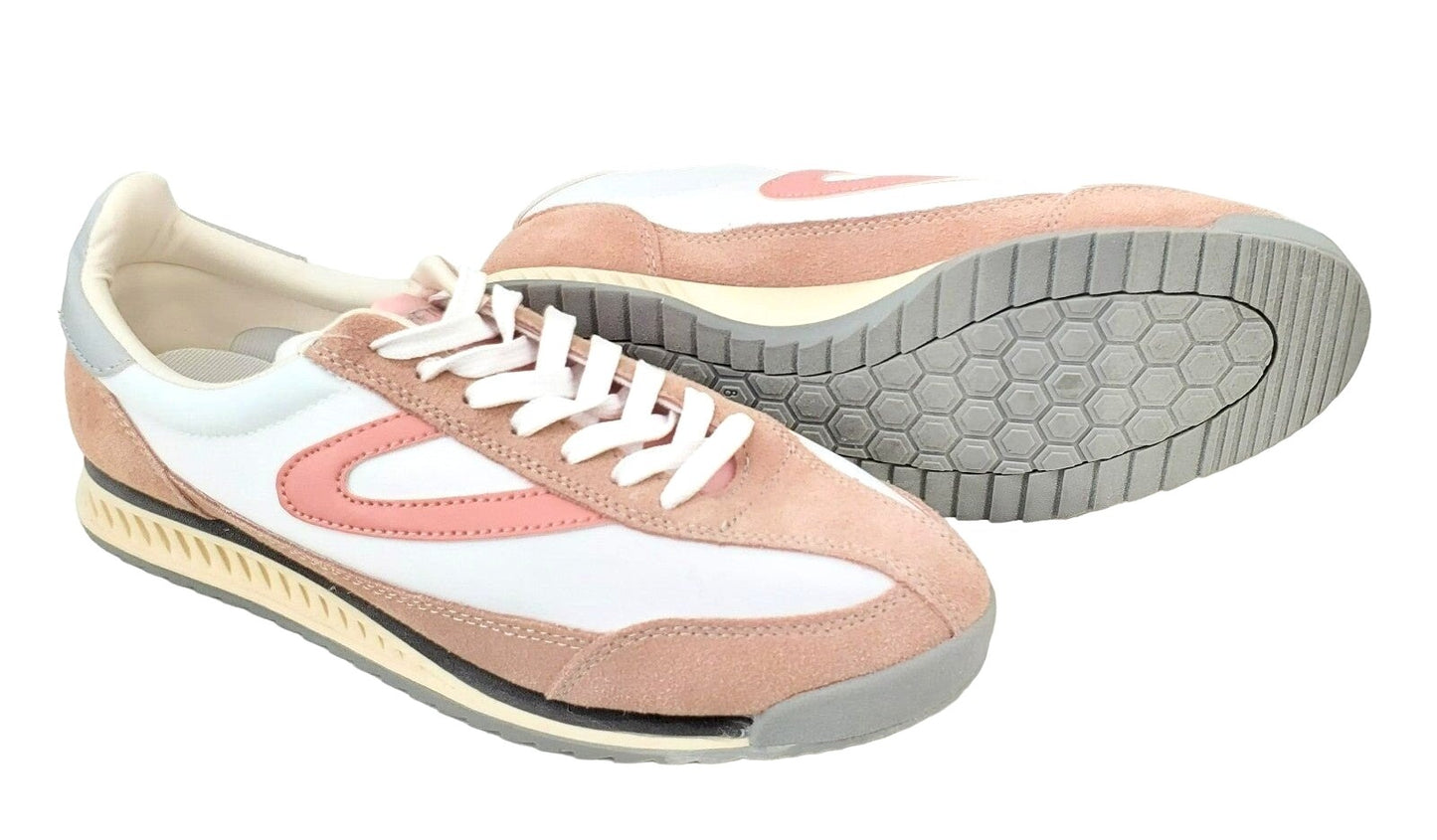 Tretorn Womens Sneakers Rawlins Pink Suede Lace-Up Casual Tennis Shoes Retro