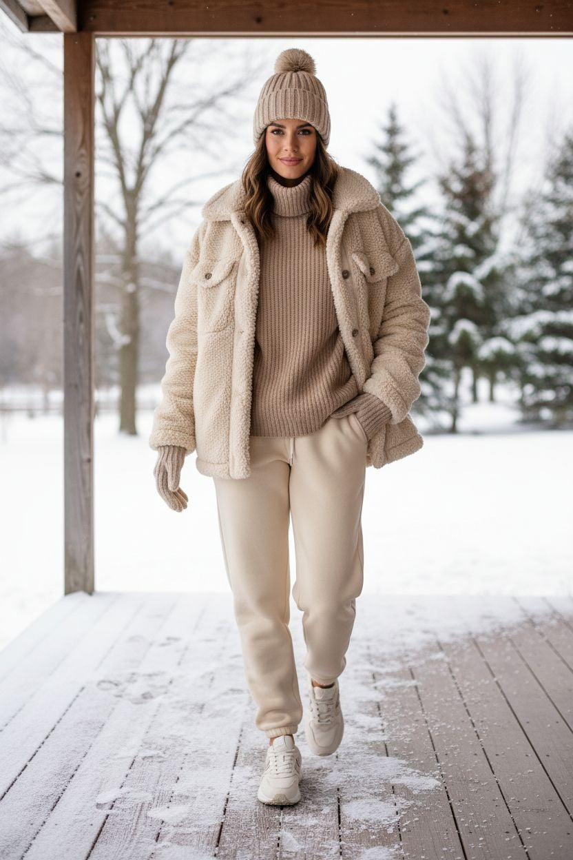 Mondetta Women Fleece Jogger Pants Leisure Elastic Waist Sweatpants Loungewear