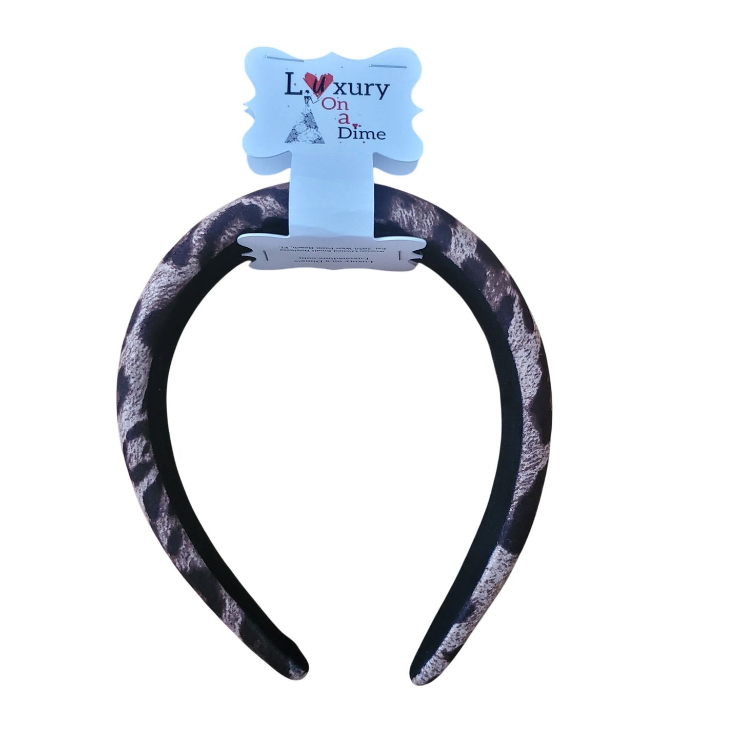 Wide Leopard Padded Headband Animal Print Hair Band Accessory Plush Retro