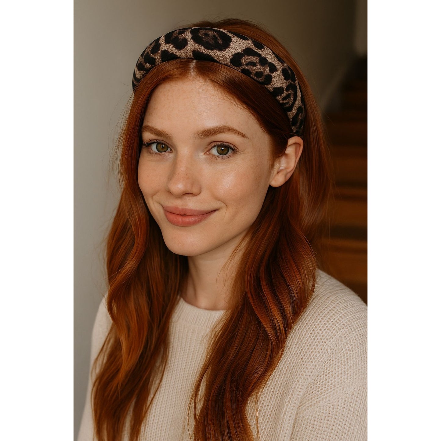Wide Leopard Padded Headband Animal Print Hair Band Accessory Plush Retro