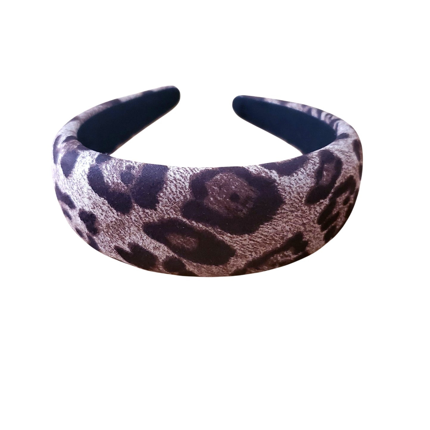 Wide Leopard Padded Headband Animal Print Hair Band Accessory Plush Retro