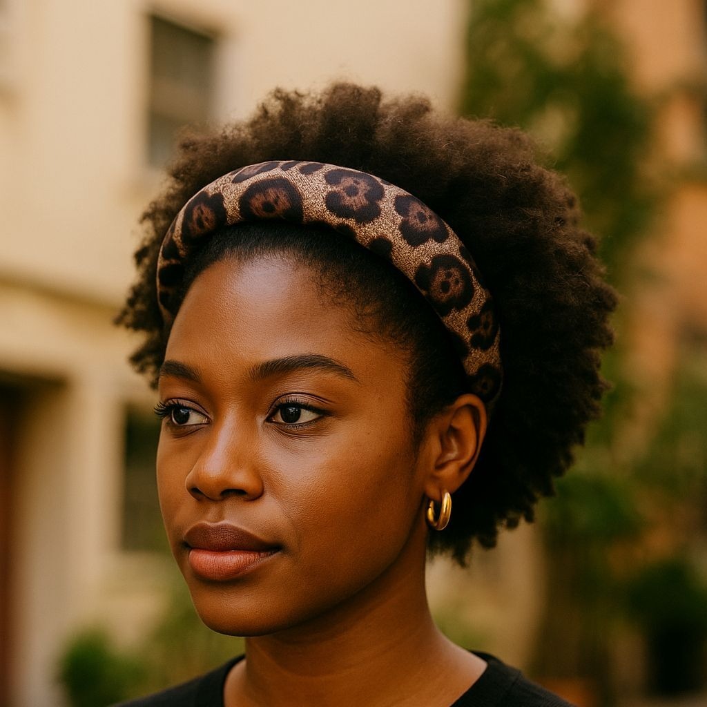 Wide Leopard Padded Headband Animal Print Hair Band Accessory Plush Retro