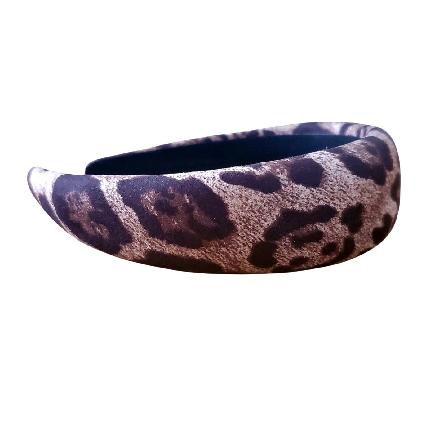 Wide Leopard Padded Headband Animal Print Hair Band Accessory Plush Retro