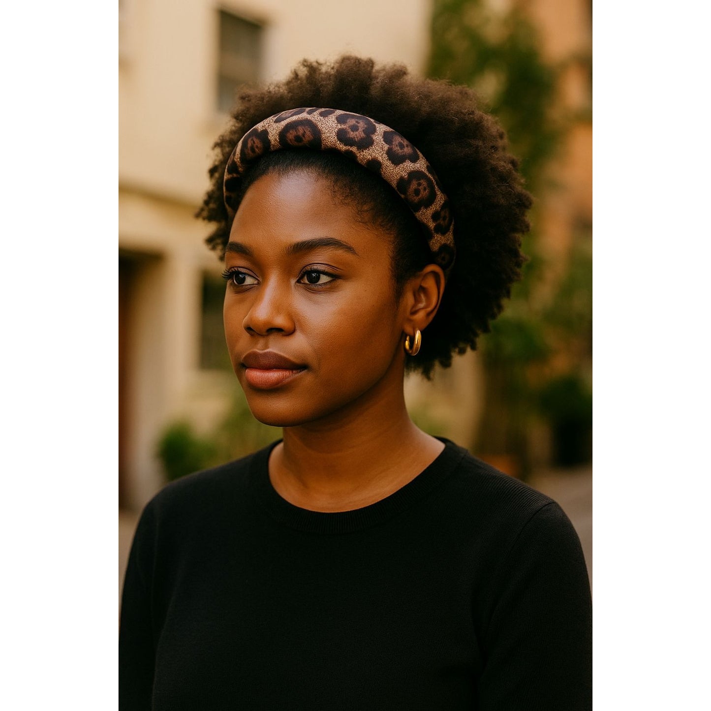 Wide Leopard Padded Headband Animal Print Hair Band Accessory Plush Retro