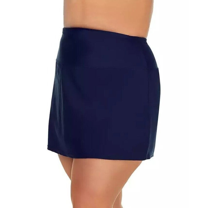 Island Escape La Palma High-Waist Tummy Control Bikini Bottom Swim Skirt Navy