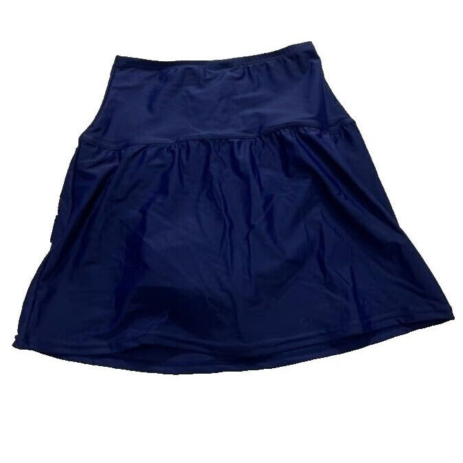 Island Escape La Palma High-Waist Tummy Control Bikini Bottom Swim Skirt Navy